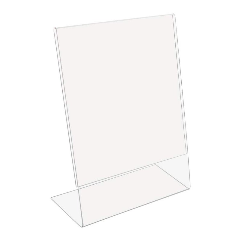 SOURCEONE.ORG 8.5 x 11 Thick Acrylic Slant Back Sign Holder, Ad Frame, Picture Frame, Clear sign holder, Acrylic flyer holder for Business, Office, Events, Trade Shows, Museums, Retail Stores (3 Pack) - Image 5